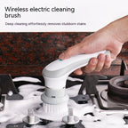 Electric spin scrubber cleaning bathroom tile