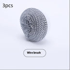 Wire ball brush heads for electric spin scrubber, 3-pack