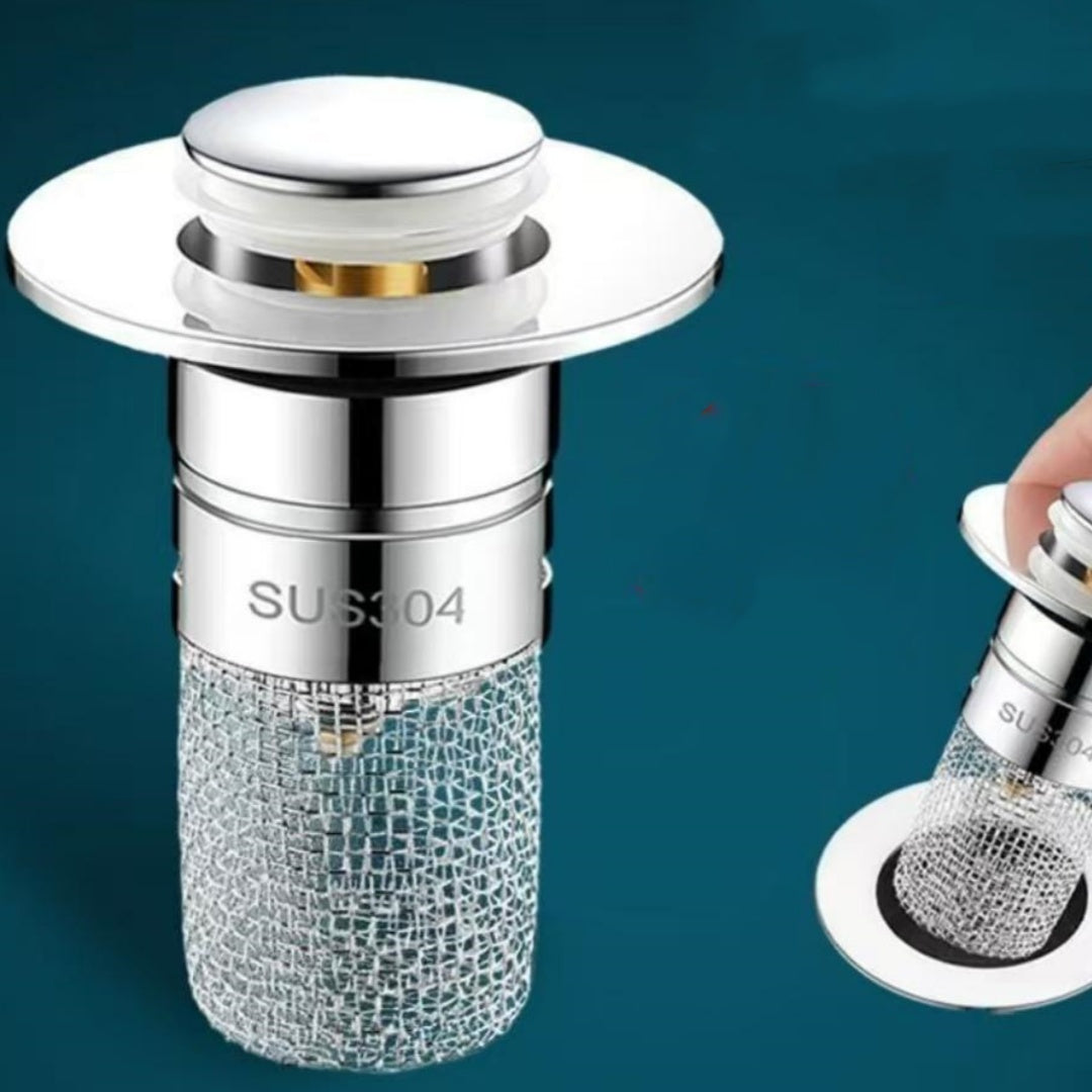 Wash basin drain filter, front view