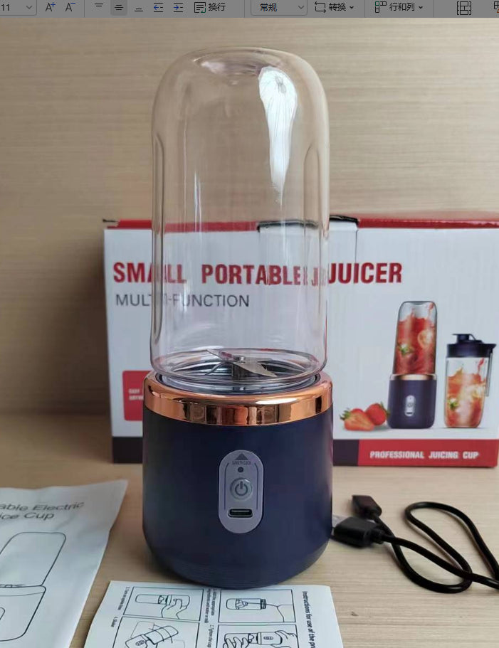 Dark blue 6-blade portable blender and smoothie maker