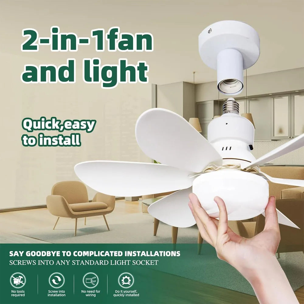 LED ceiling fan light with remote, front view