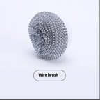 Wire ball brush head for electric spin scrubber