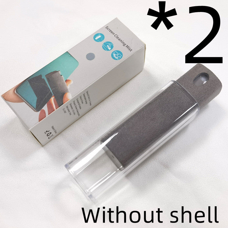 Pop-up phone screen cleaner and port brush, light grey 2-pack