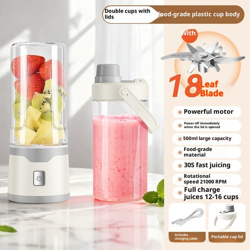 Juicer cup blending fruit into juice